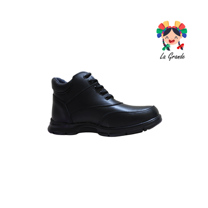 4010 BUGATY SHOES Negro Piel Bota Escolar para Joven