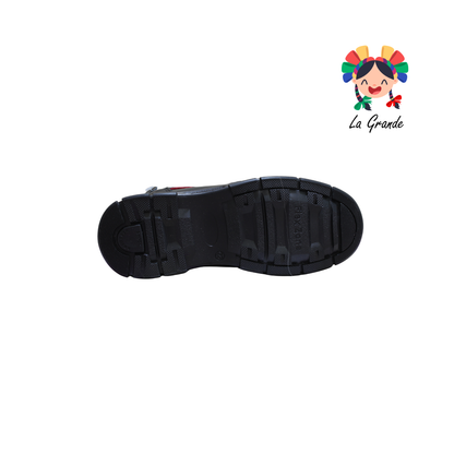 4010 BUGATY SHOES Negro Piel Bota Escolar para Joven