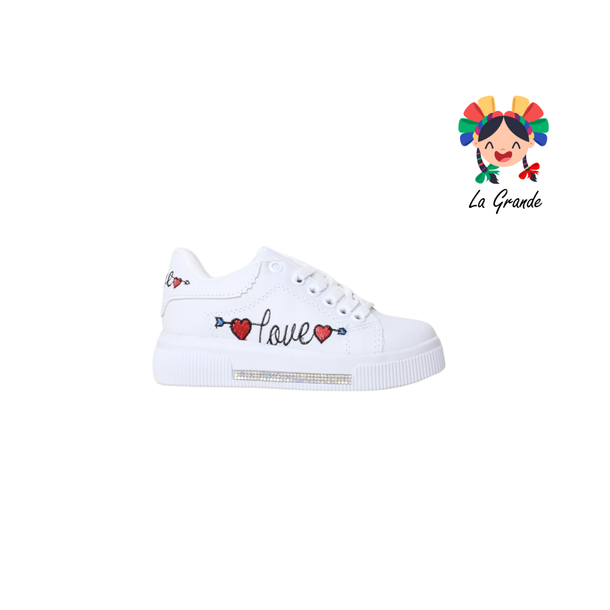 401 FRIDAYS Blanco Bordado Negro Sint Tenis para Niña y Dama