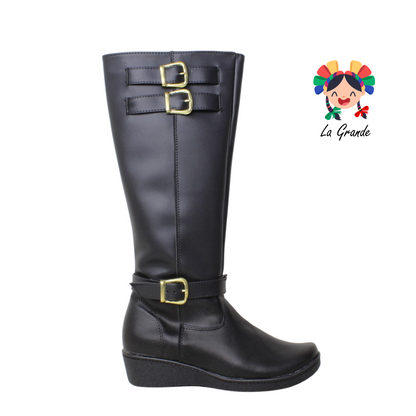 402 LADY MARY Negro Napa Bota Alta Dama