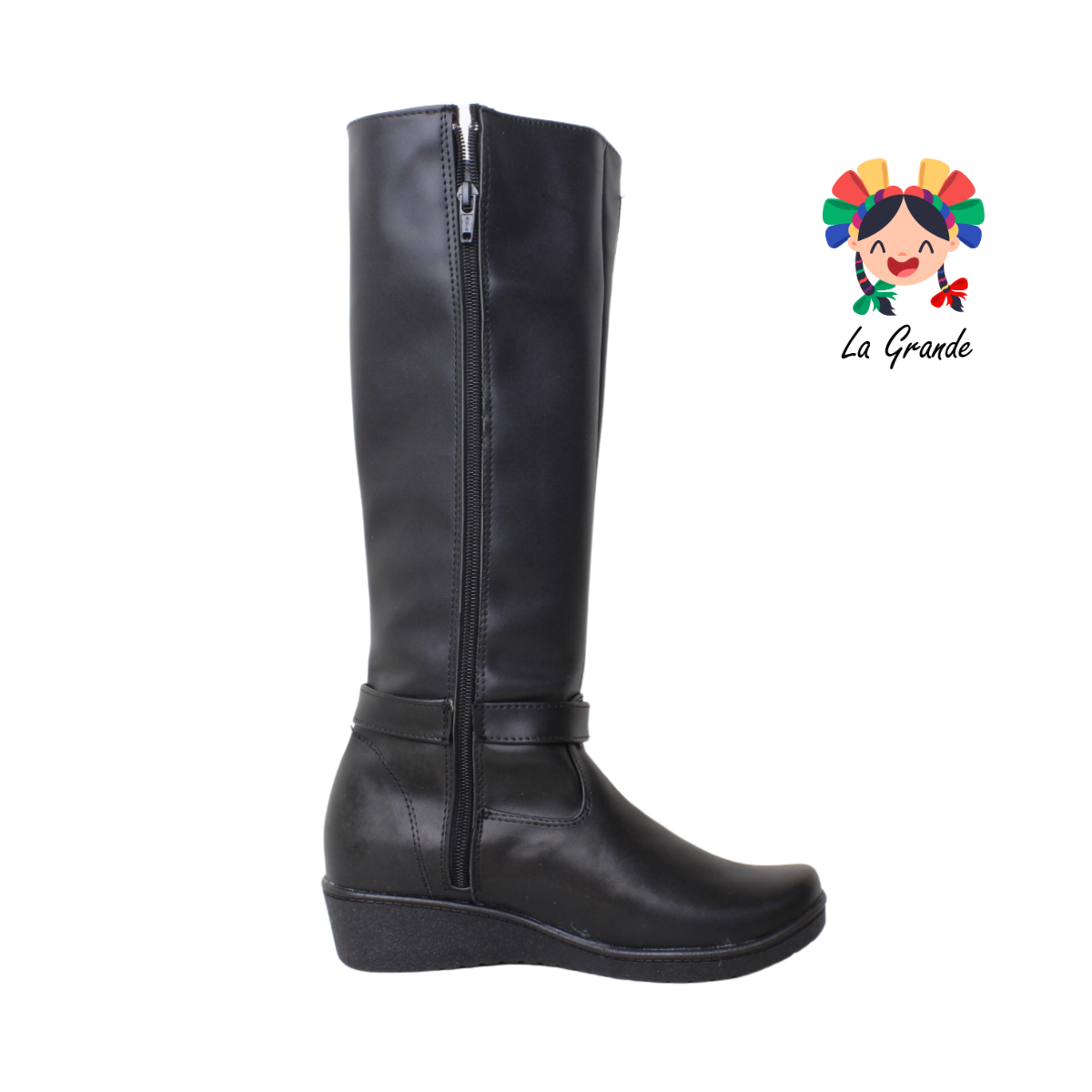 402 LADY MARY Negro Napa Bota Alta Dama