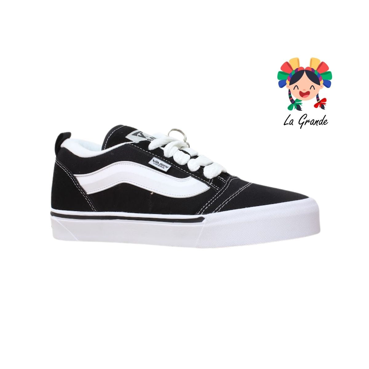 720 VANPI Negro Blanco Lona Tenis Casual para Dama, Jóven y Caballero
