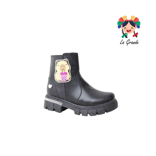 4030 GABRIELA Negro Sintético Bota Casual Niña