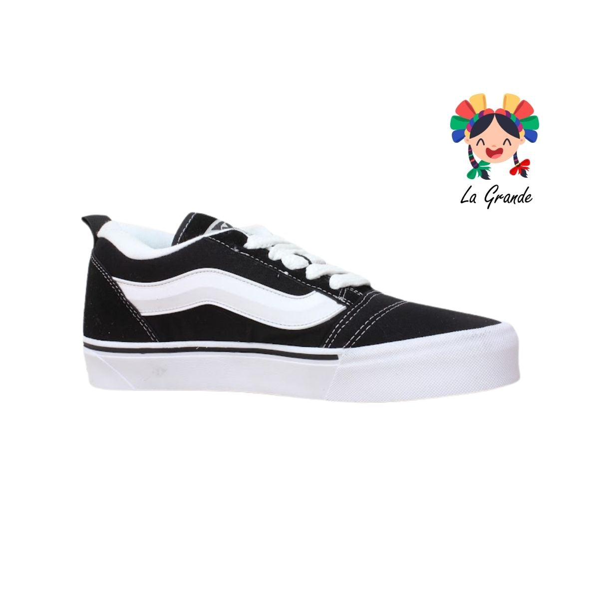 720 VANPI Negro Blanco Lona Tenis Casual para Dama, Jóven y Caballero