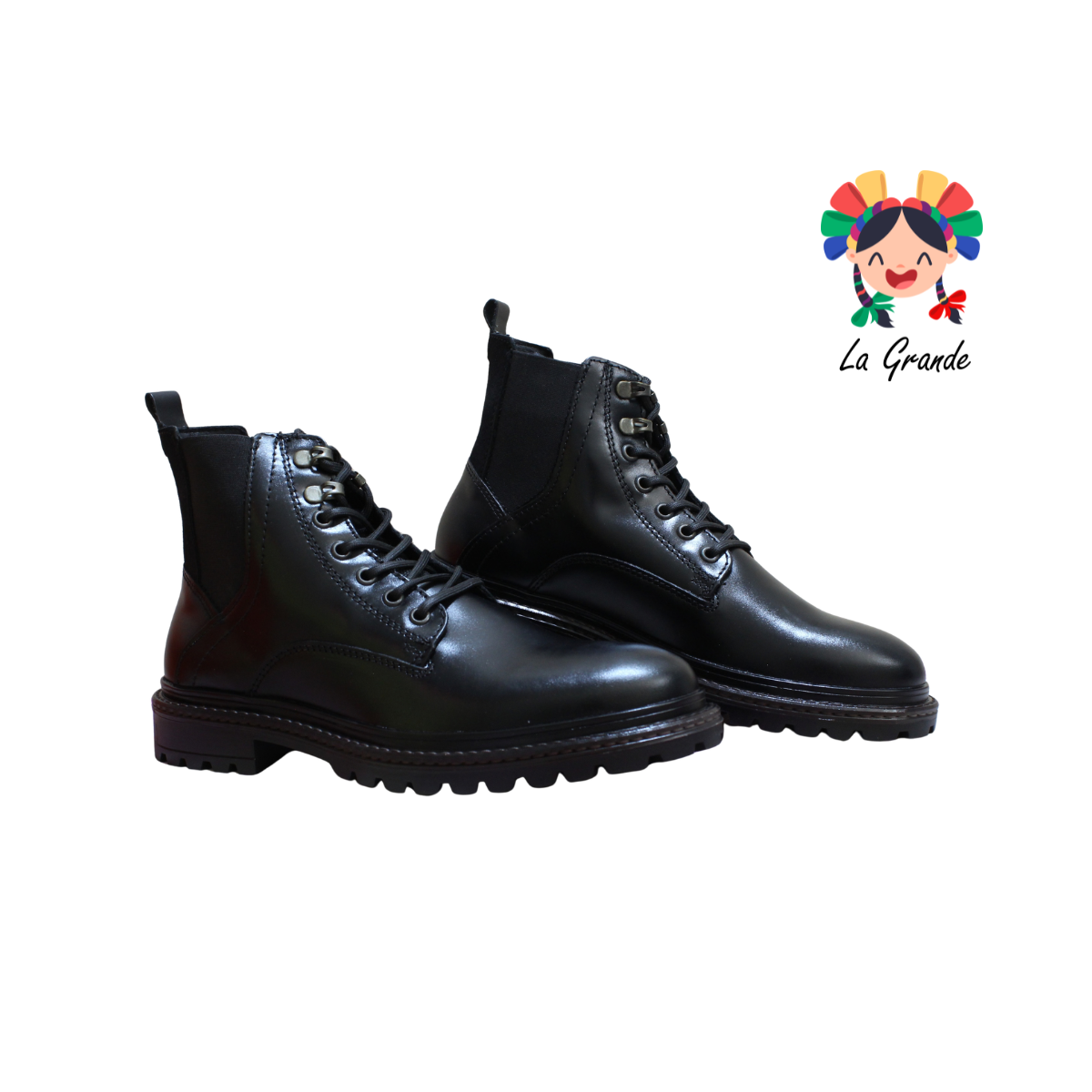 8350 MARISCAL Negro Piel Napa Bota para Caballero