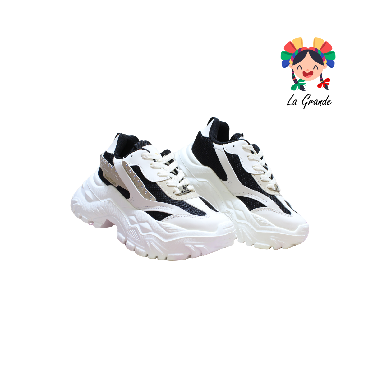 4042 SHADOW Negro Late Tenis Casual para Dama