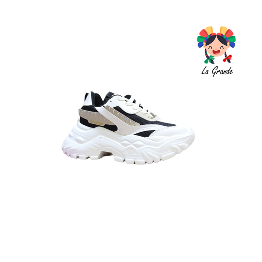 4042 SHADOW Negro Late Tenis Casual para Dama