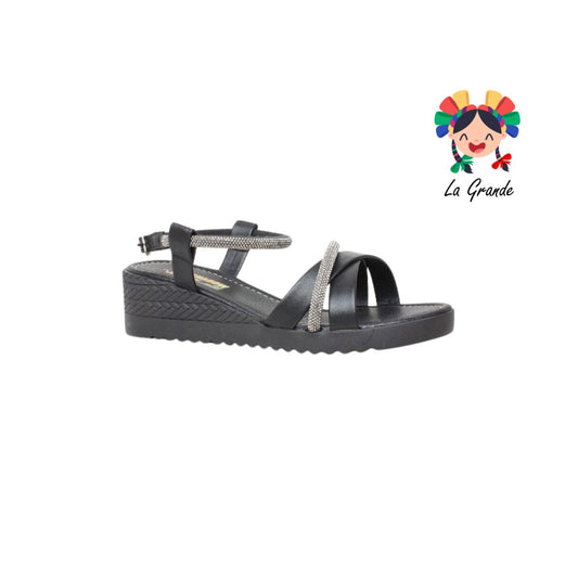 4043 SHADOW Negro Humo Sintético Huarache Casual para Dama