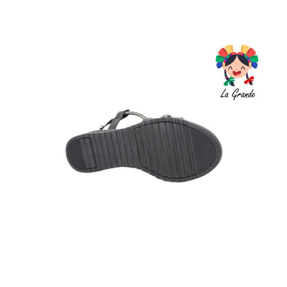 4043 SHADOW Negro Humo Sintético Huarache Casual para Dama