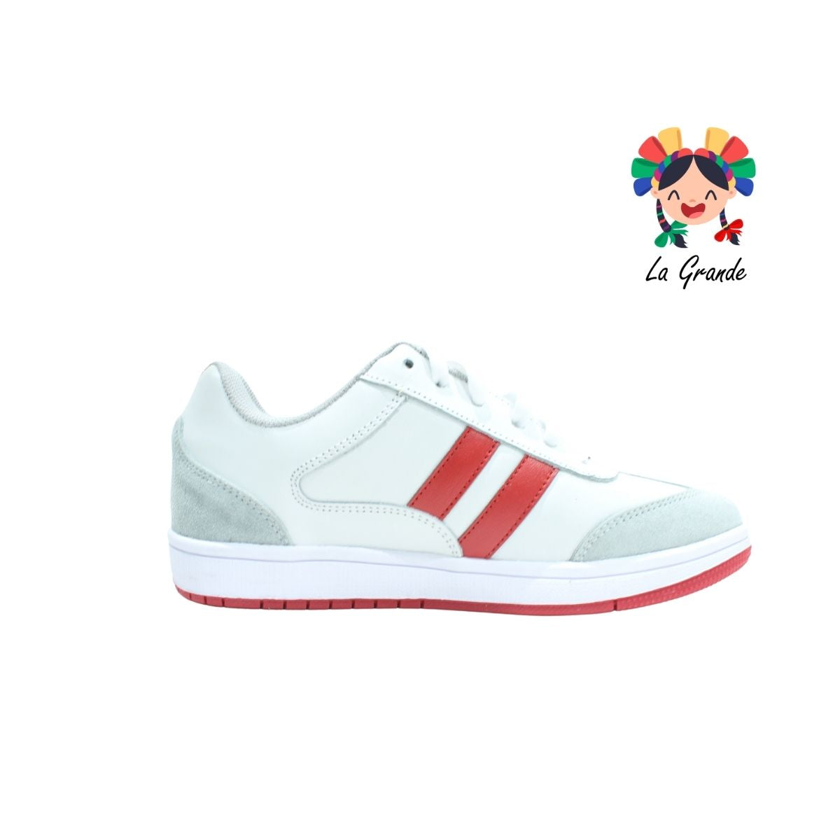 404 BOOSTER Blanco Rojo Piel Tenis para Caballero