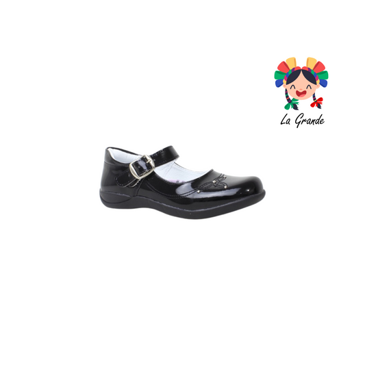 405 LADY FLORES Negro Charol Zapato Escolar para Niña y Dama