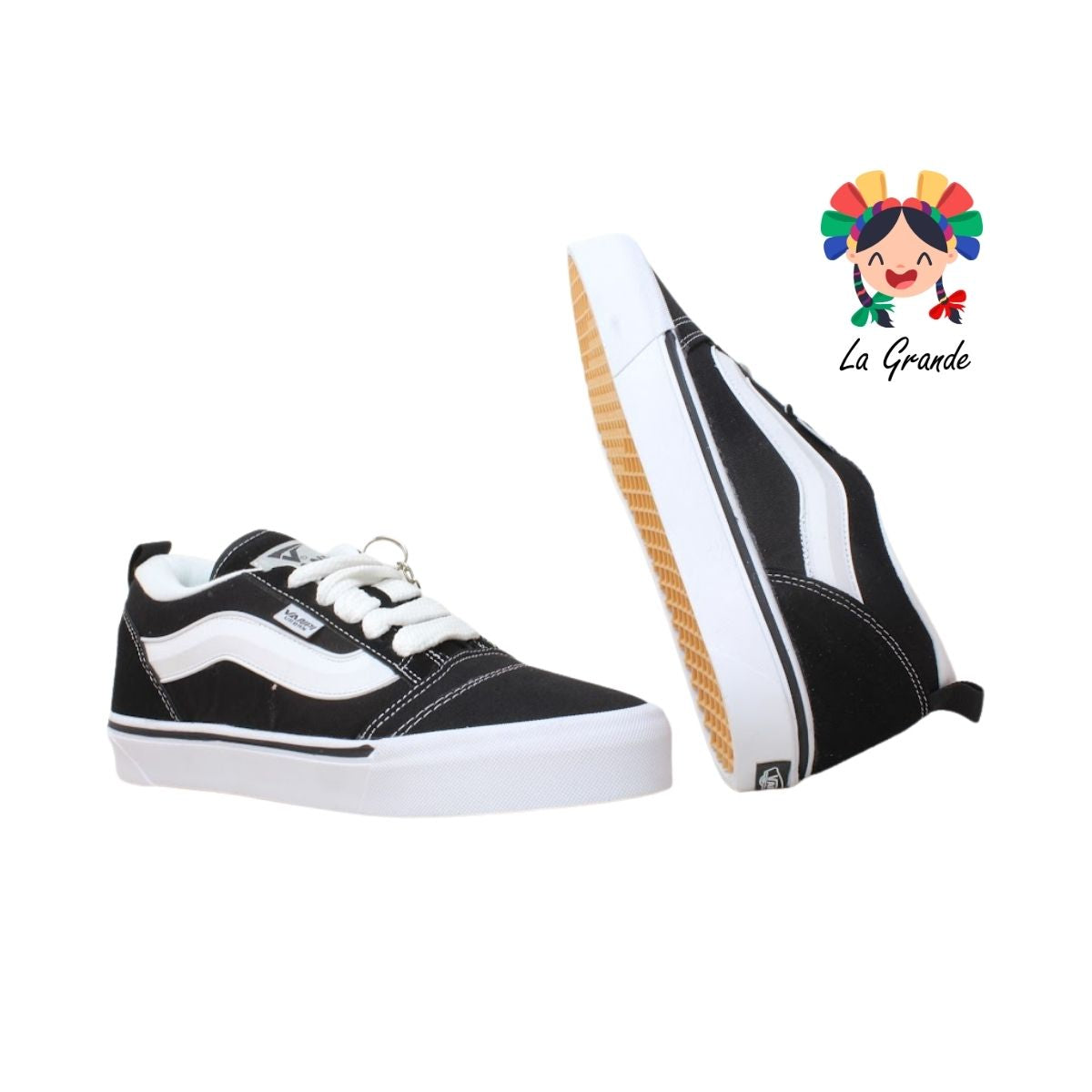 720 VANPI Negro Blanco Lona Tenis Casual para Dama, Jóven y Caballero