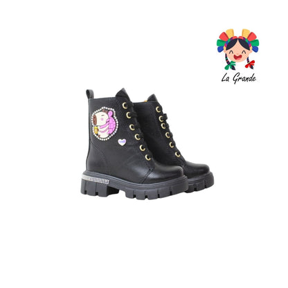 4070 GABRIELA Negro Sintético Bota Casual Niña y Dama