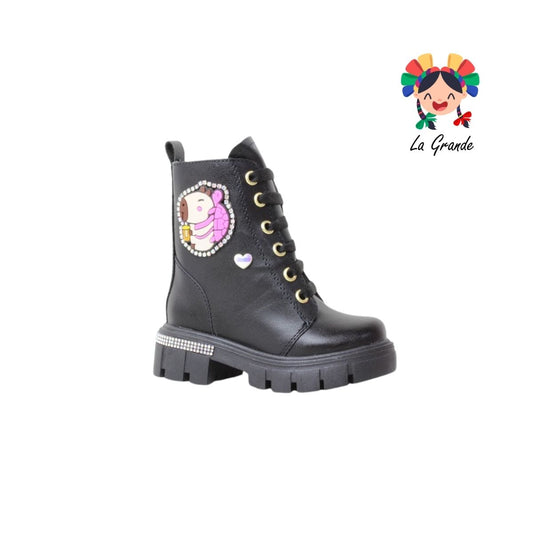 4070 GABRIELA Negro Sintético Bota Casual Niña y Dama
