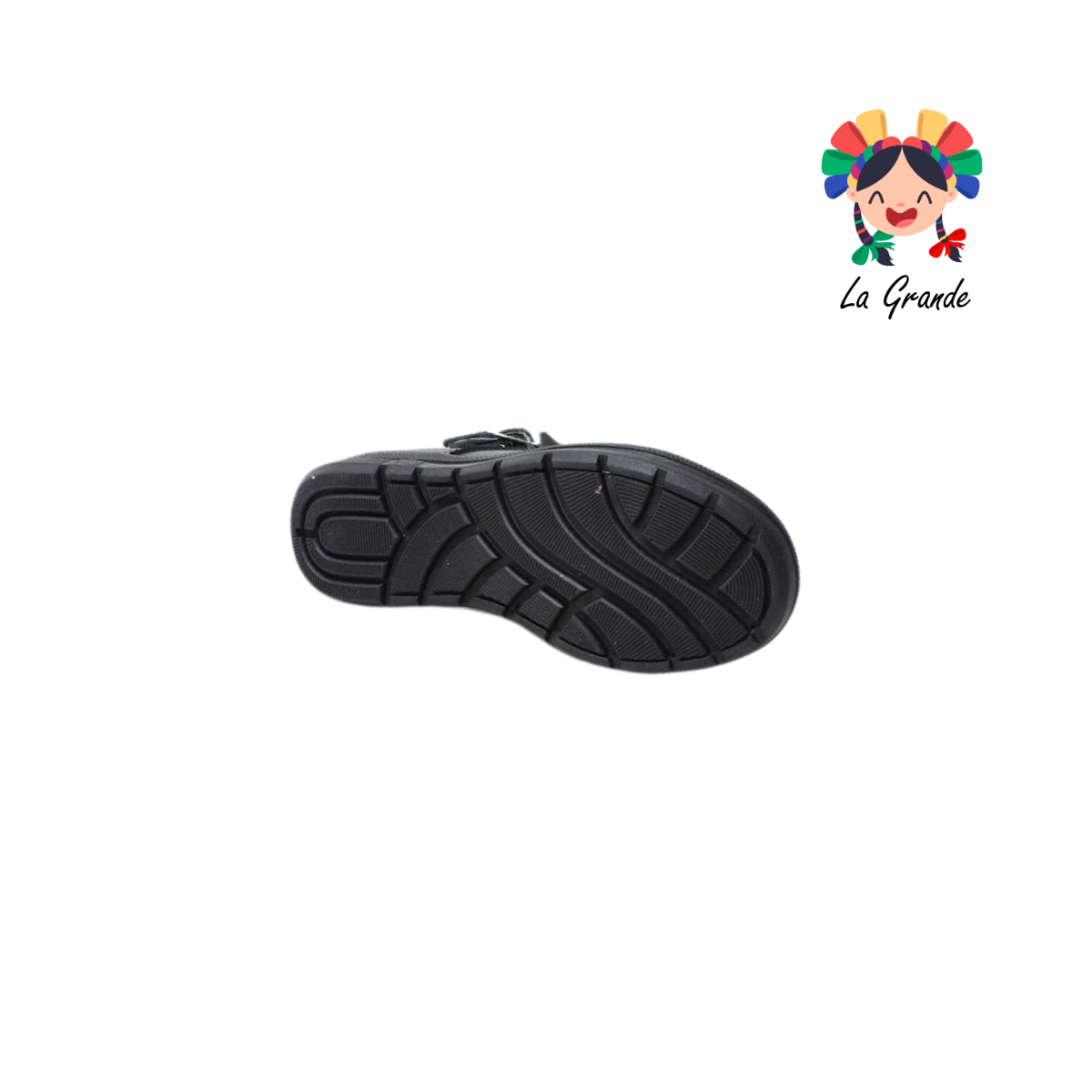 407 BRIANDA Negro Piel Zapato Escolar para Niña