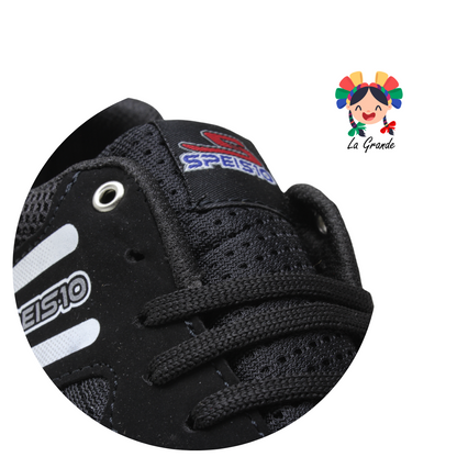 408 SPEIS10 Negro Blanco Tenis Deportivo para Dama y Joven