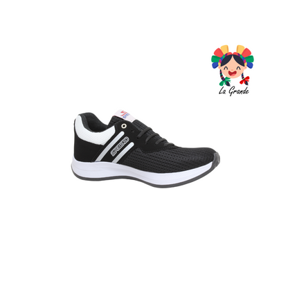 408 SPEIS10 Negro Blanco Tenis Deportivo para Dama y Joven