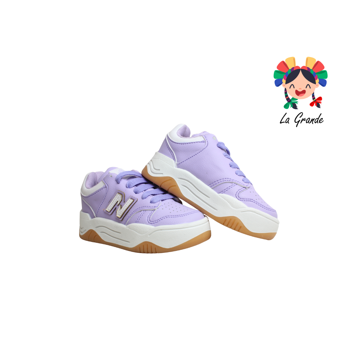 172 HEBOX Lila Blanco Tenis Casual para Niña