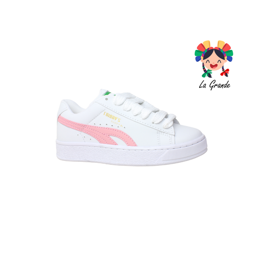 8001 FRIDAYS Blanco Rosa Sintético Tenis Casual para Dama