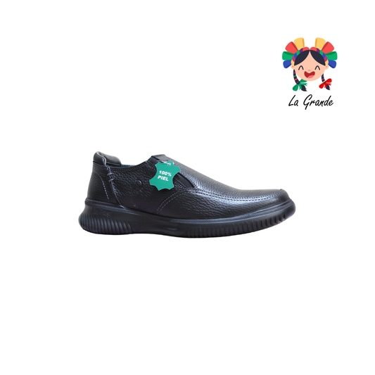 410 LA PAG Negro Piel Zapato Casual para Caballero