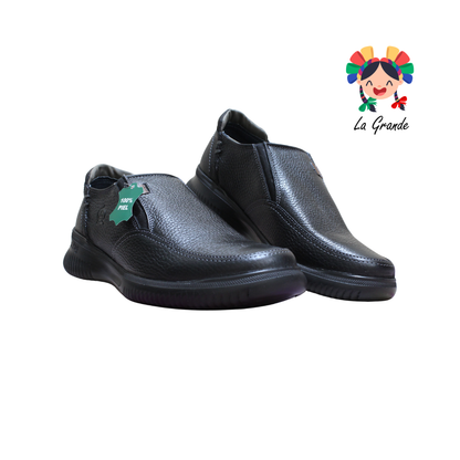 410 LA PAG Negro Piel Zapato Casual para Caballero