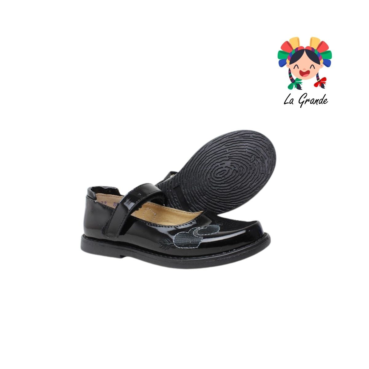 4132 NICK & WICK Negro Charol Zapato Escolar para Niña