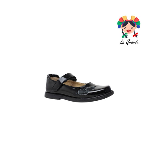 4132 NICK & WICK Negro Charol Zapato Escolar para Niña