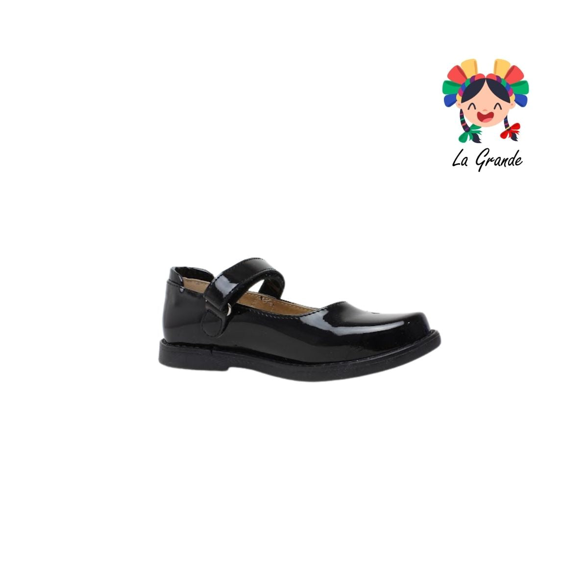 4132 NICK & WICK Negro Charol Zapato Escolar para Niña