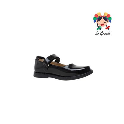 4132 NICK & WICK Negro Charol Zapato Escolar para Niña
