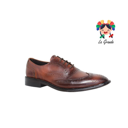 414 HPIREZZI Miel Piel Zapato de Vestir con Suela de Cuero para Caballero