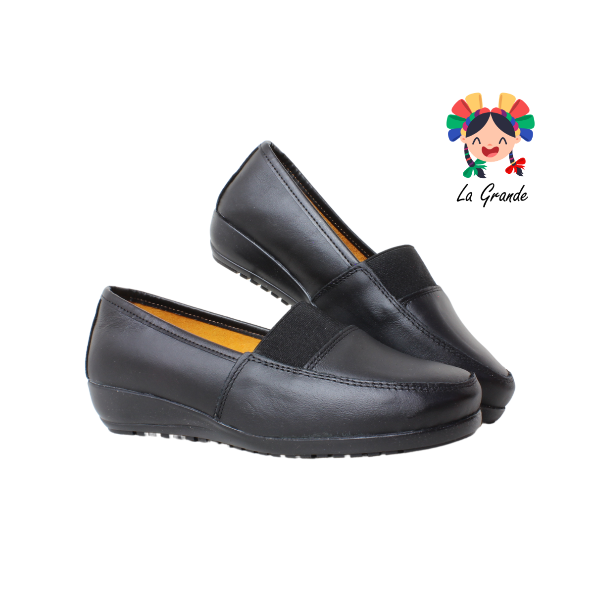 417 AMPARO Negro Piel Zapato Casual para Dama