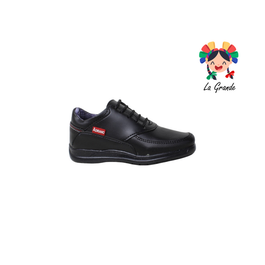 419 ADRIANO GIANETTI Negro Sint Zapato Escolar de Agujeta para Niño y Caballero