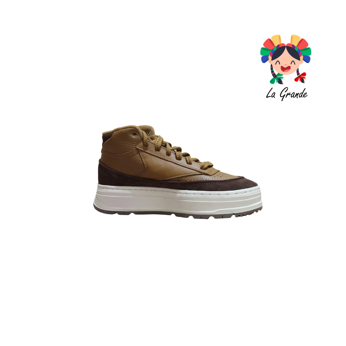 GEO MID RBK Café Beige Tenis Casual Importado Original Para Joven y Dama