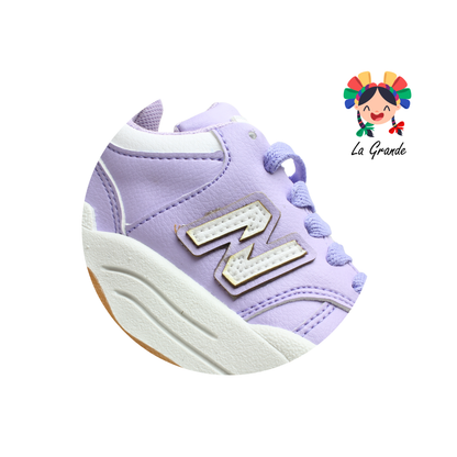 172 HEBOX Lila Blanco Tenis Casual para Niña