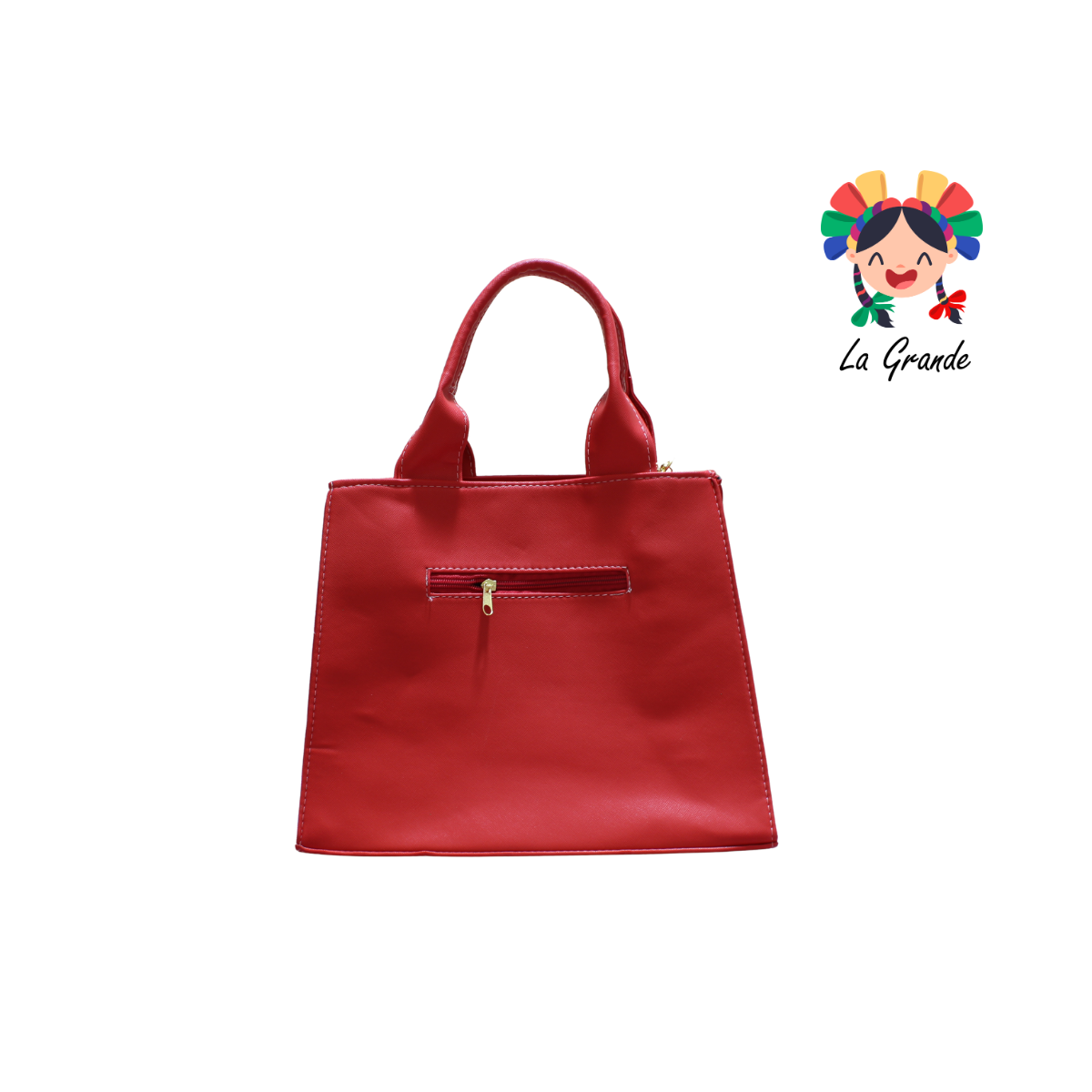 056 TONY Bolsa Roja Casual Tipo Caja Triangulos para Dama