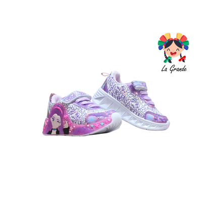 500 Hunter ON KIDS Blanco Lila Tenis Casual con Luz Led para Niña