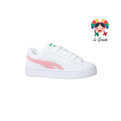 8001 FRIDAYS Blanco Rosa Sintético Tenis Casual para Dama