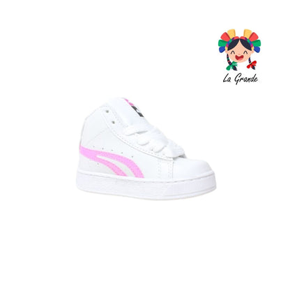 420 PICHUS Blanco Fucsia Sintético Tenis Casual para Niña