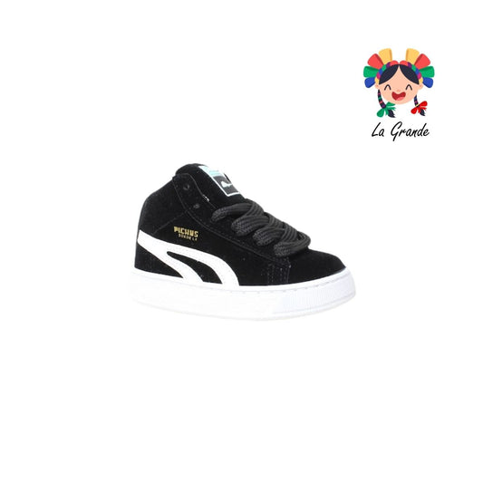 420 PICHUS Negro Blanco Sintético Tenis Casual para Niña y Niño