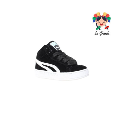 420 PICHUS Negro Blanco Sintético Tenis Casual para Niña y Niño