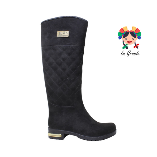 4212 ULAN Negro Durazno Bota Lluvia para Dama