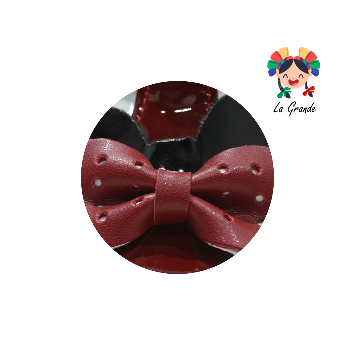 422 WIZZYZ Rojo Piel Charol Zapato con Moño para Bebé