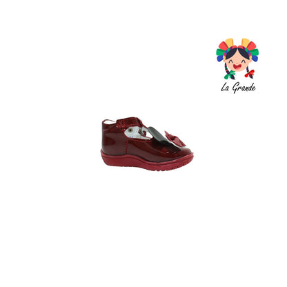 422 WIZZYZ Rojo Piel Charol Zapato con Moño para Bebé