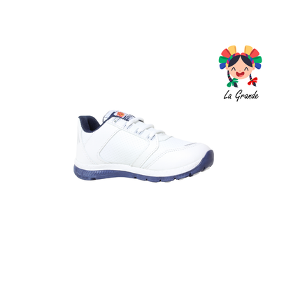 509 SUNS Blanco Marino Piel Tenis Escolar para Niña y Niño