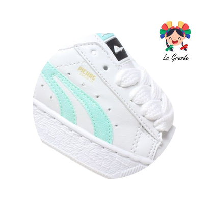 425 PICHUS Blanco Menta Sint Tenis Casual para Bebé, Niña y Niño