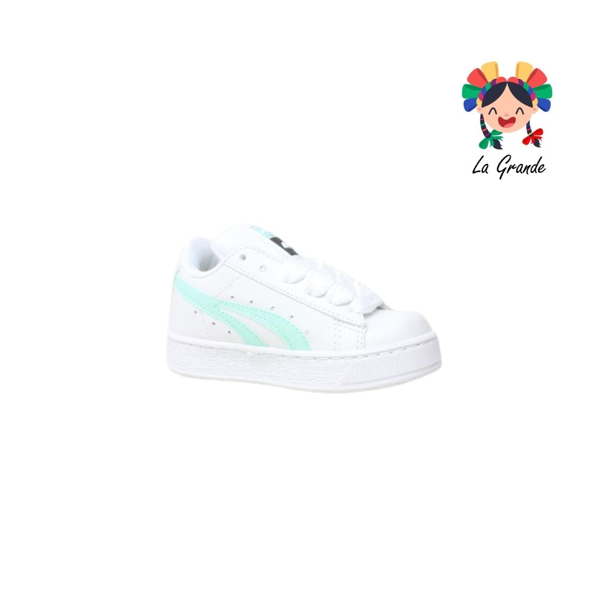 425 PICHUS Blanco Menta Sint Tenis Casual para Bebé, Niña y Niño