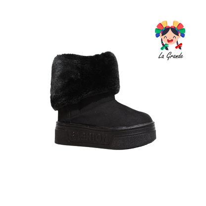 427 AVAS Negro Nobuck Bota con Peluche para Niña