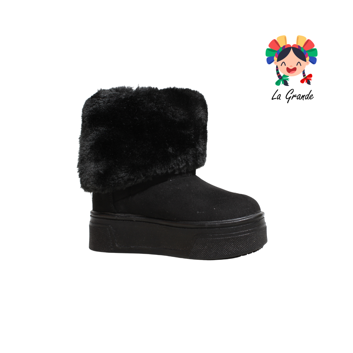 427 AVAS Negro Nobuck Bota con Peluche para Niña
