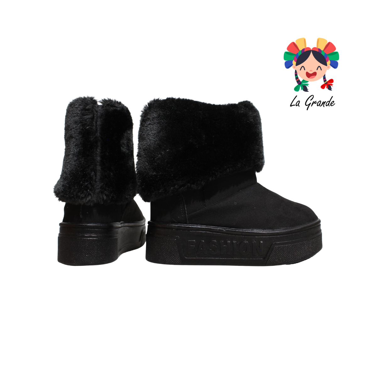 427 AVAS Negro Nobuck Bota con Peluche para Niña