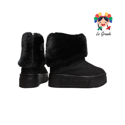 427 AVAS Negro Nobuck Bota con Peluche para Niña
